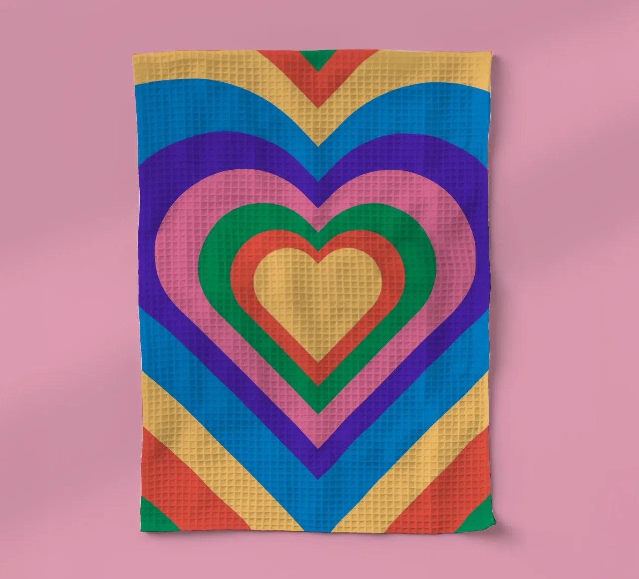 Love repeat with retro color canovaccio da cucina da galihstudio