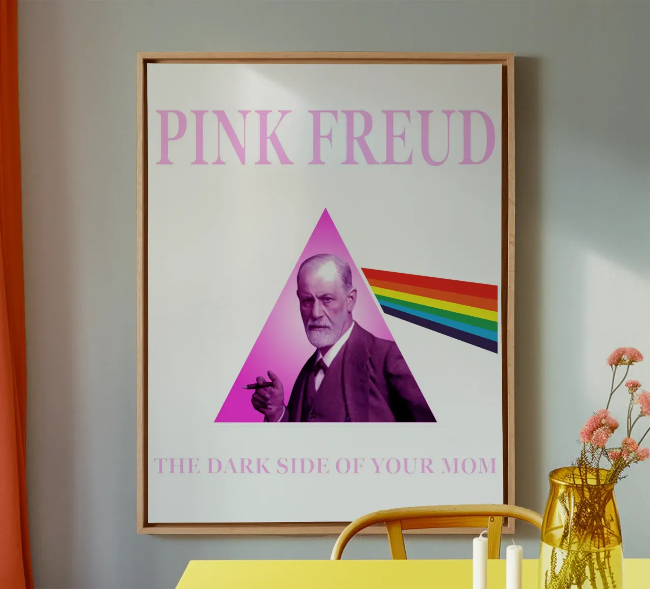 Dark Side of Your Mom lustiges Design Leinwand mit Schattenfugenrahmen von theganduls