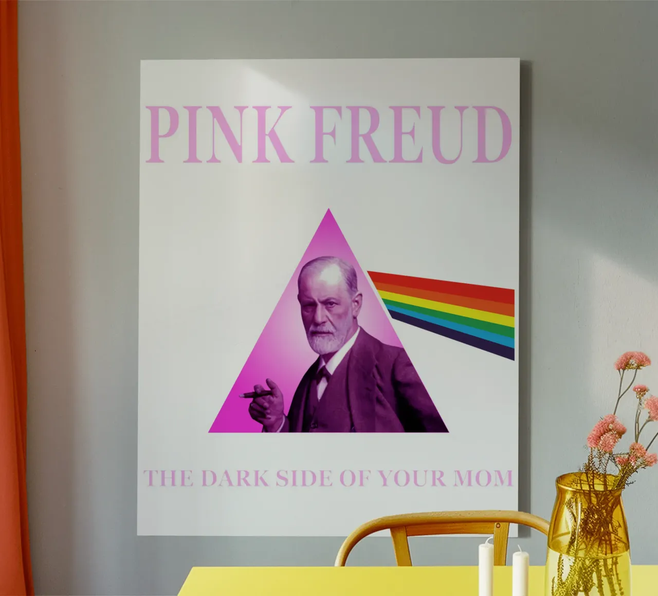 Dark Side of Your Mom lustiges Design Leinwand mit Schattenfugenrahmen von theganduls