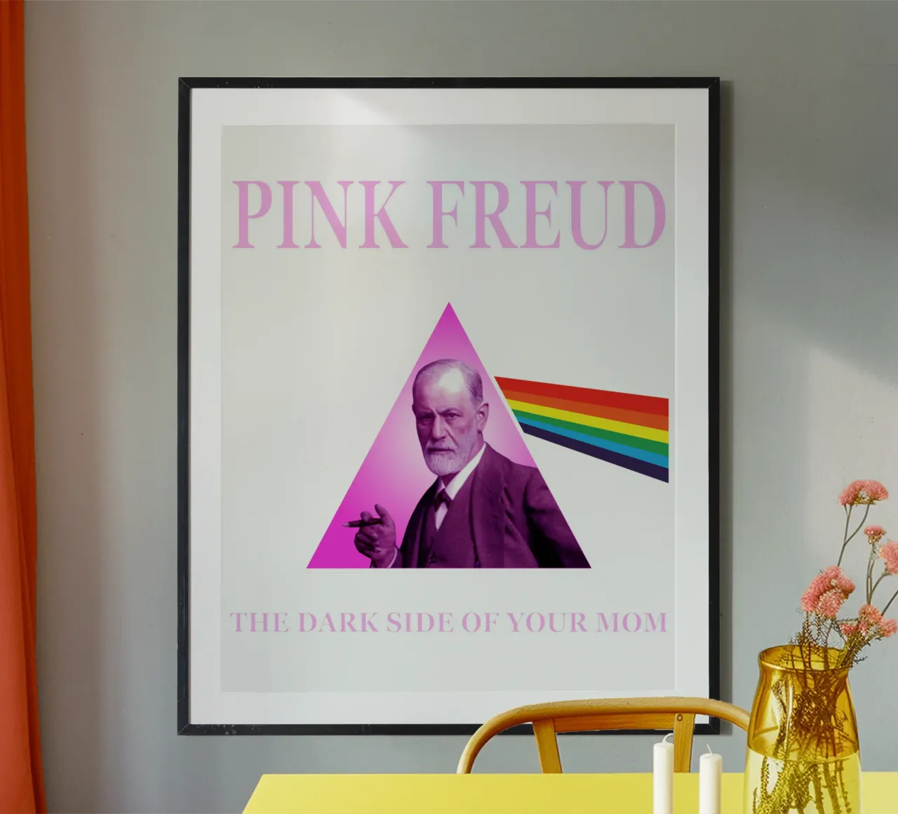 Dark Side Of Your Mom grappig ontwerp poster met kunststof frame van theganduls