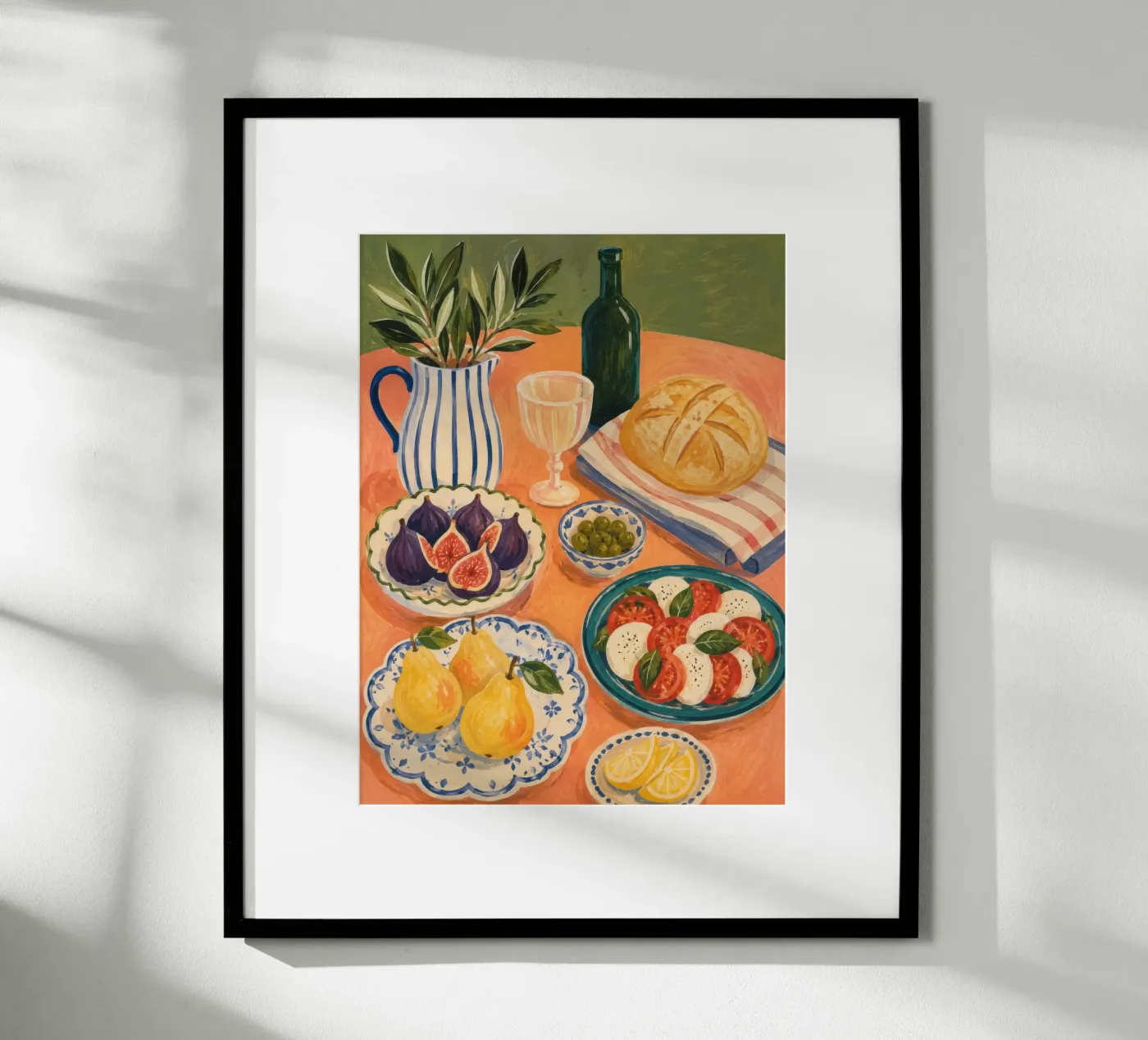Pane rustico e vino poster da Fatima Rusalka