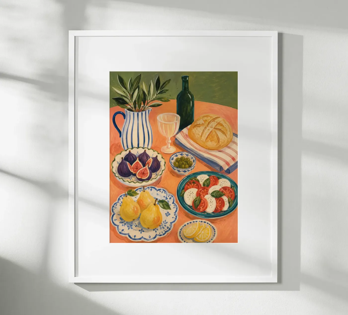 Pane rustico e vino poster da Fatima Rusalka