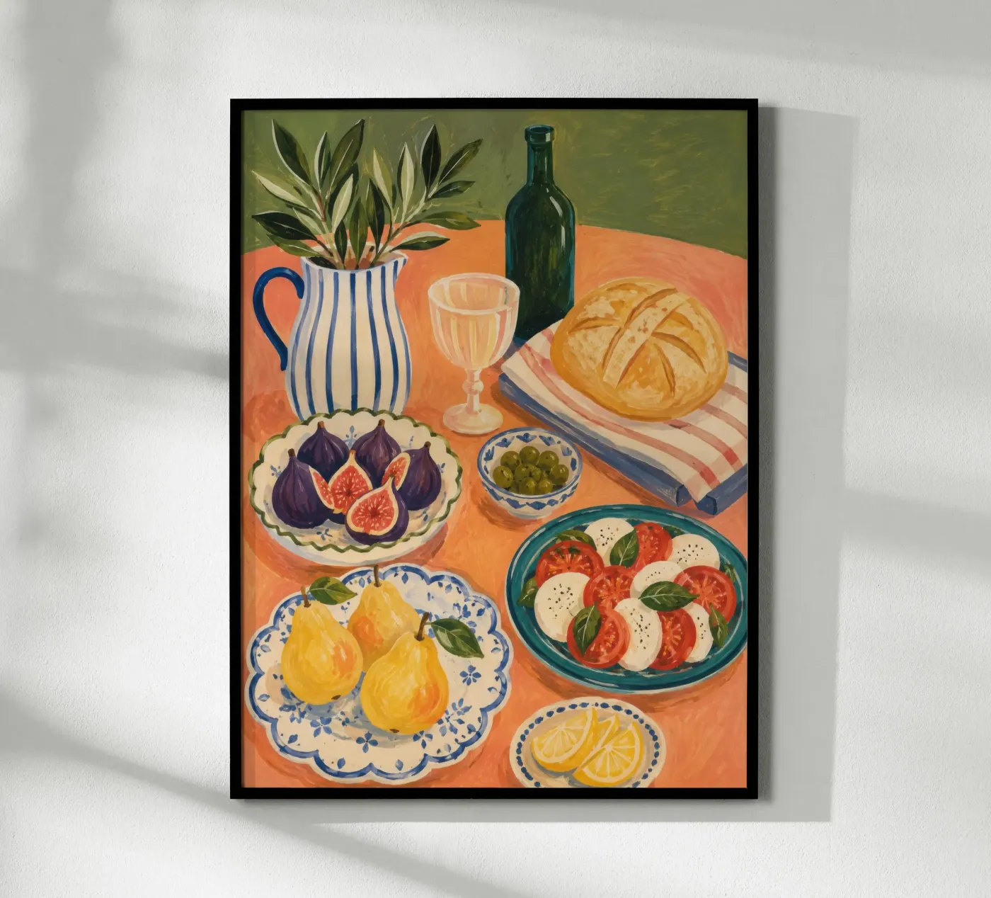 Pane rustico e vino poster da Fatima Rusalka