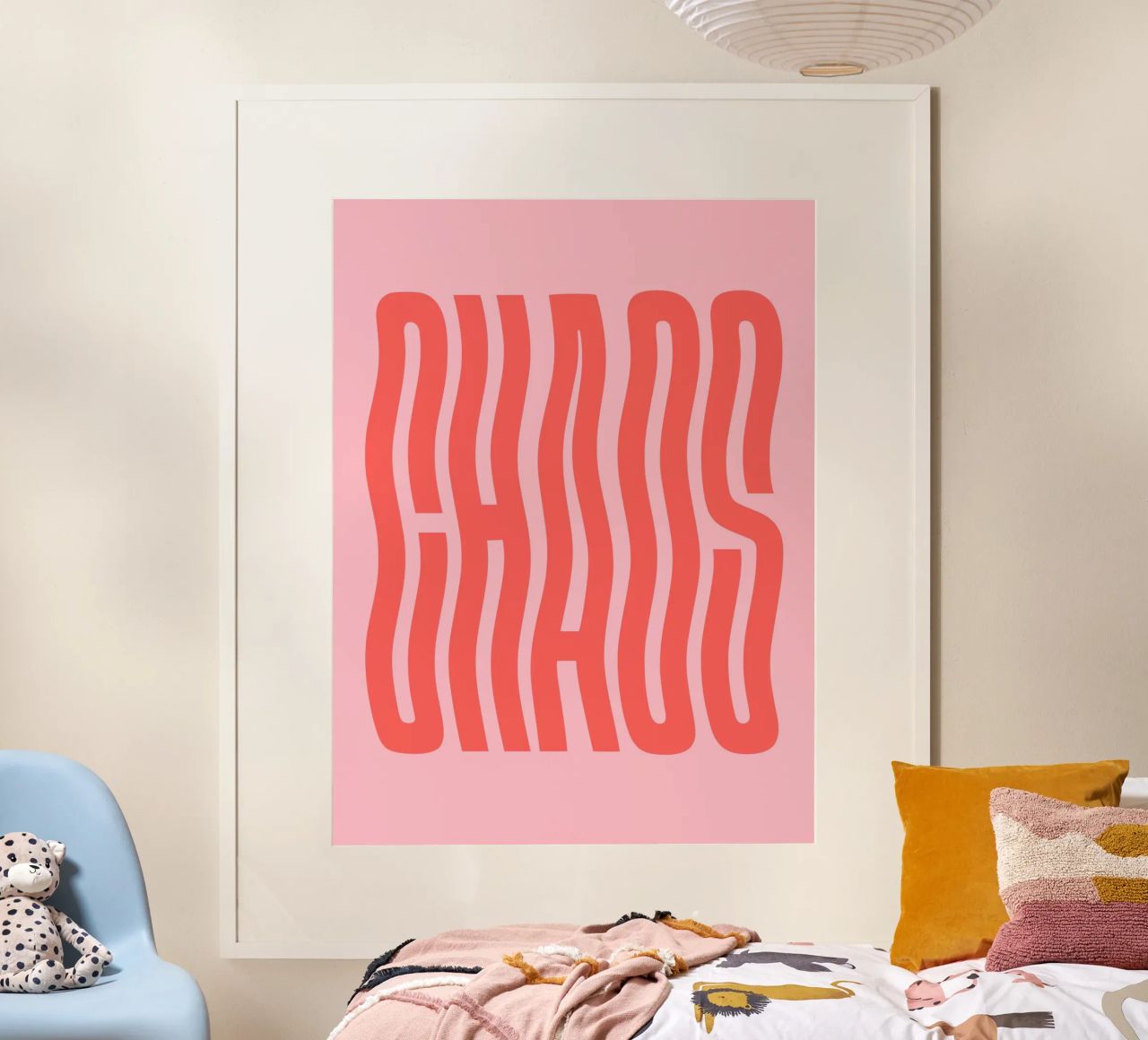 Chaos Wavy Text (Sweet Pink Ton) Poster von Paigaam Studio
