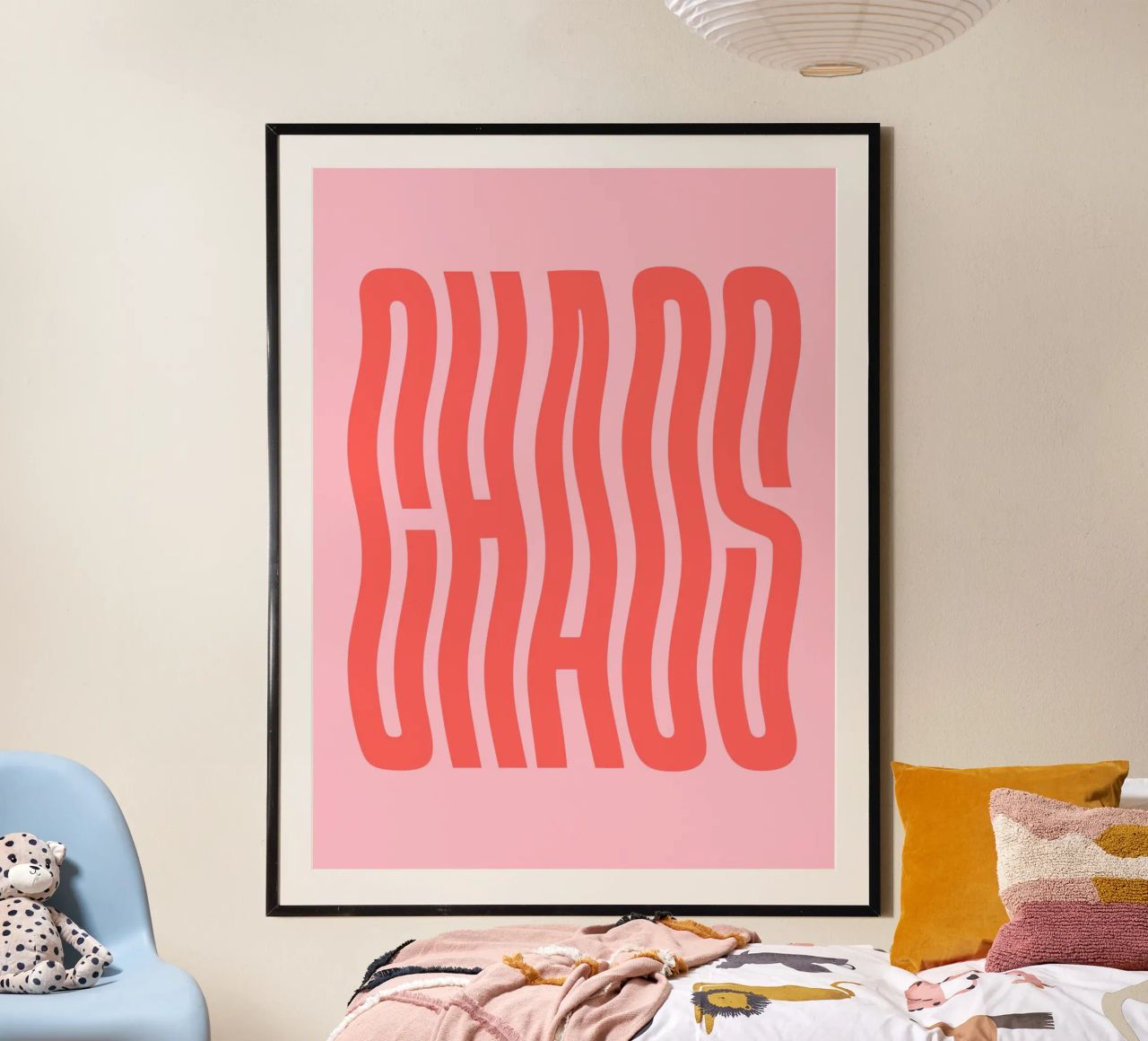 Chaos Wavy Text (Sweet Pink Ton) Poster von Paigaam Studio