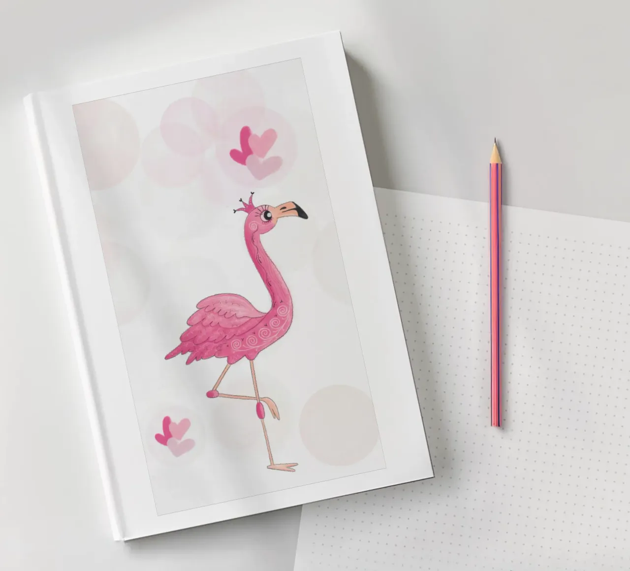 Flamingo notebook by Inge Hauser Illustration