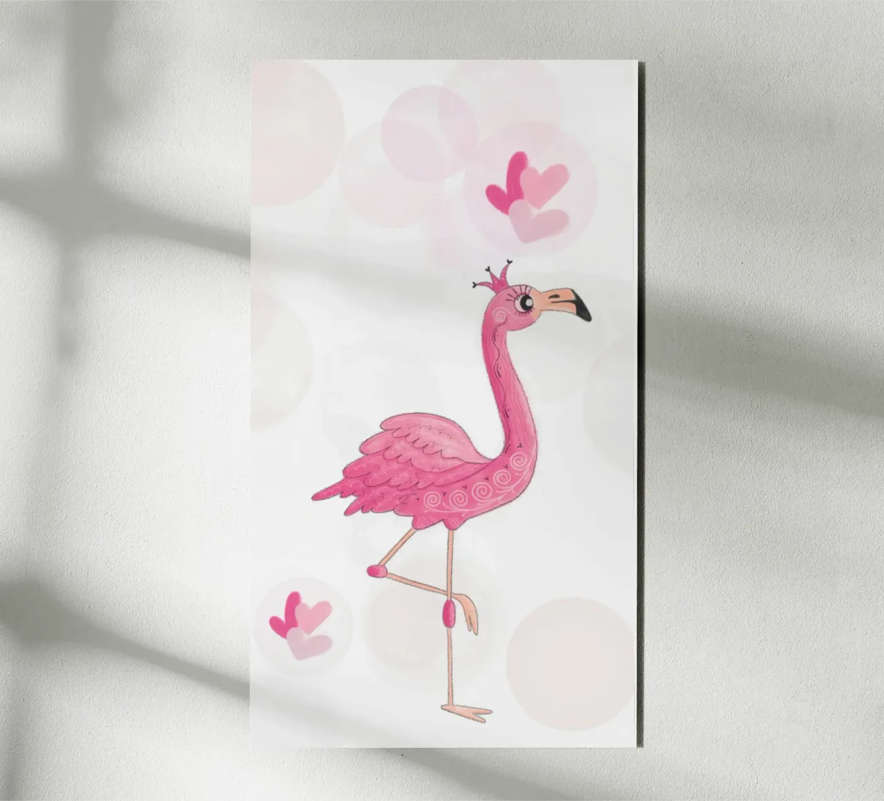Flamingo alluminio dibond da Inge Hauser Illustration