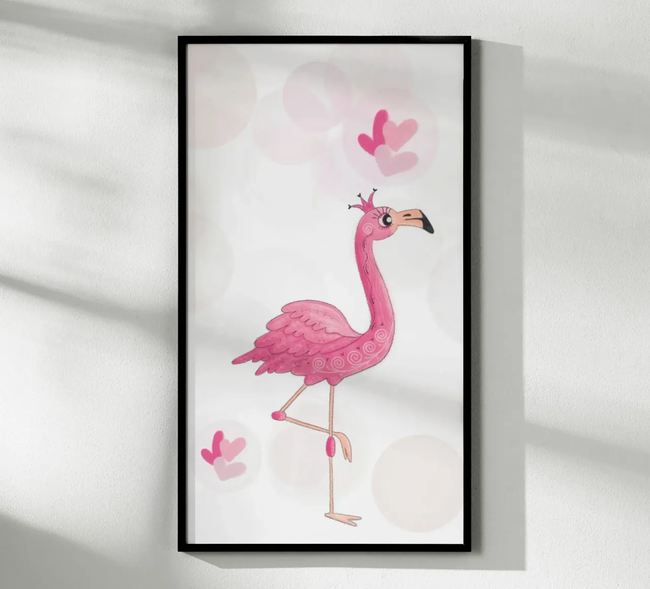 Flamingo poster con telaio in legno da Inge Hauser Illustration