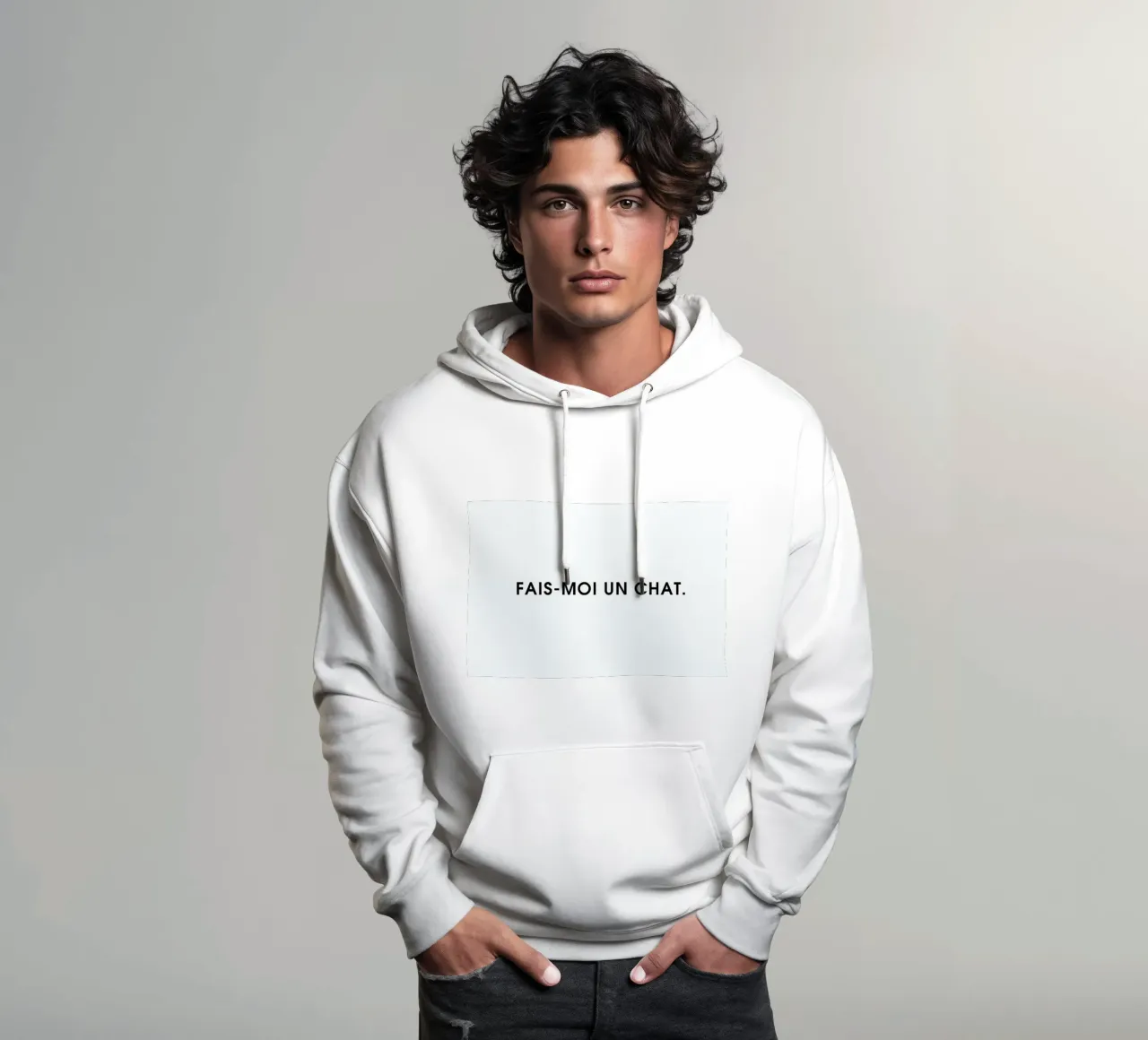 Fais-moi un chat - White felpa con cappuccio da Intertitres
