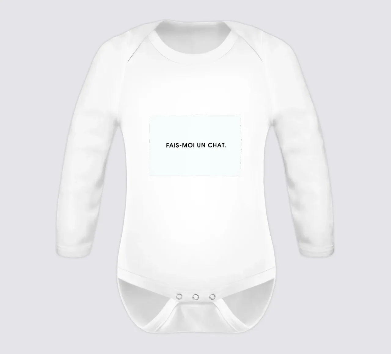 Fais-moi un chat - White long-sleeve baby romper by Intertitres