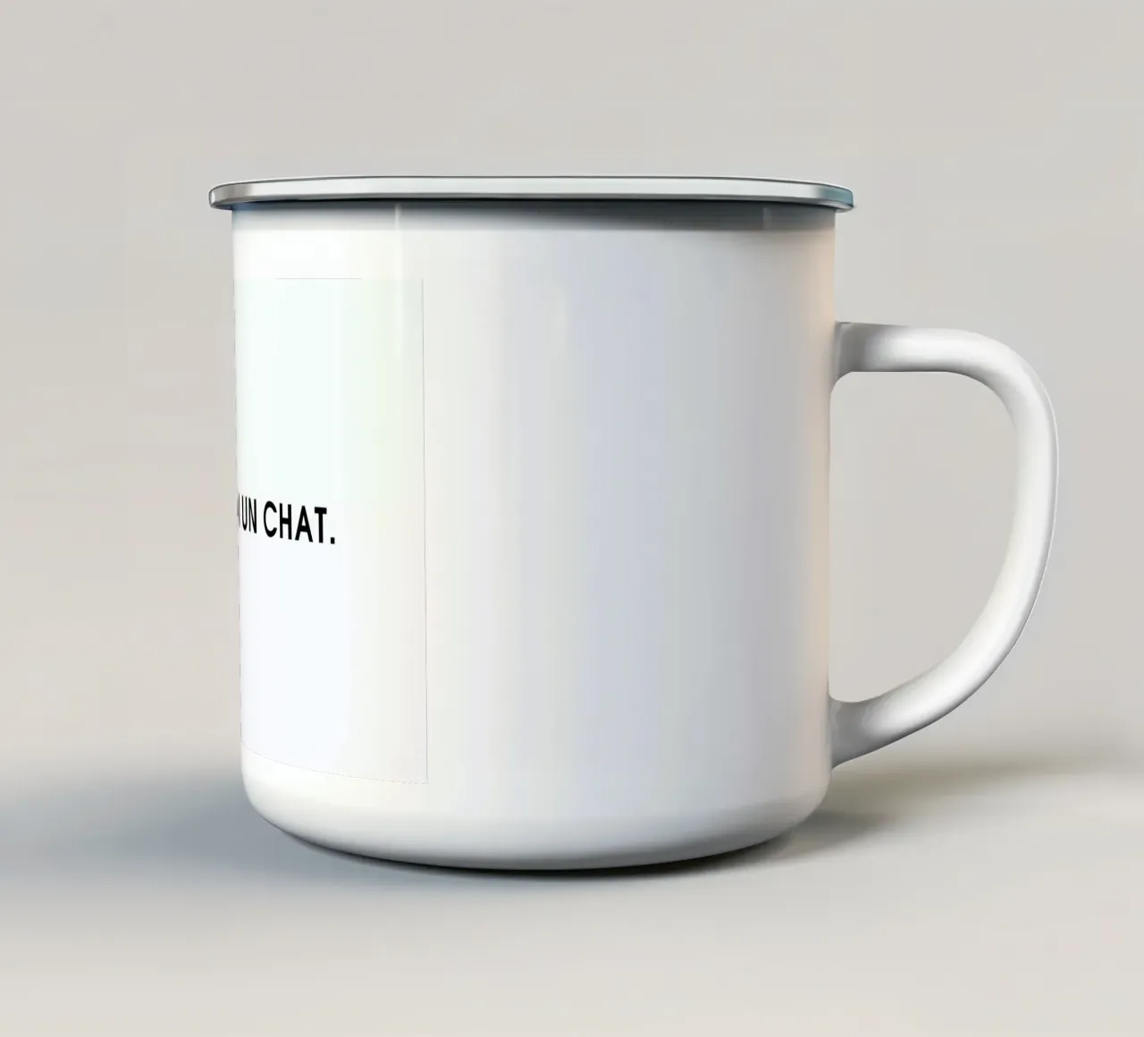 Fais-moi un chat - White tazza in smalto da Intertitres