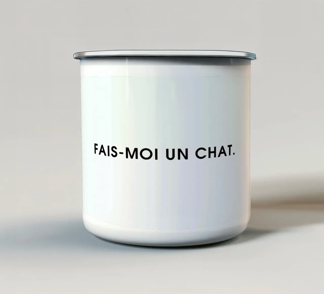 Fais-moi un chat - White tazza in smalto da Intertitres