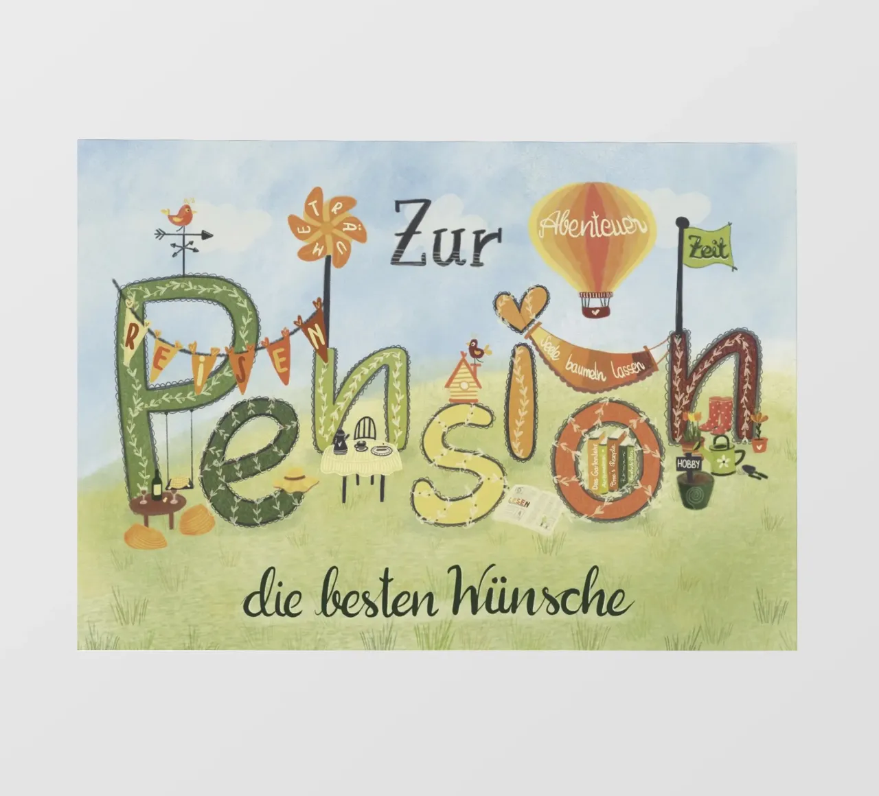ZUR PENSION backlit film by Inge Hauser Illustration
