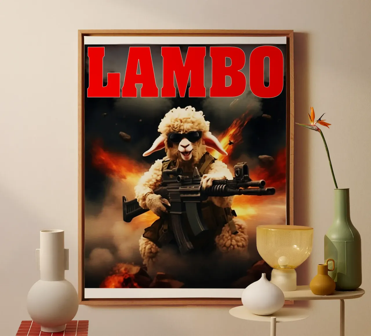 Lam Lambo Grappig Ontwerp canvas met Baklijst van theganduls
