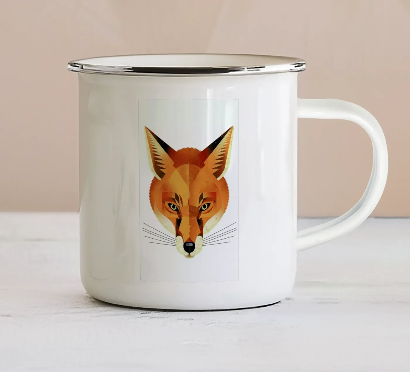 Fuchs emaille mok van Dieter Braun