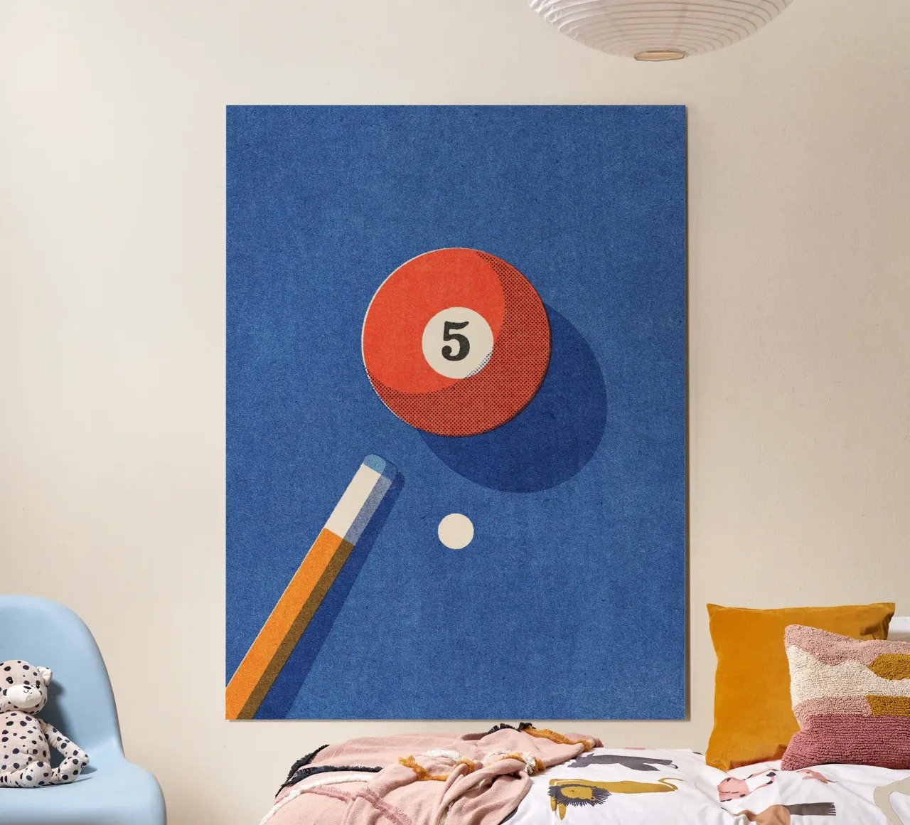 BALLS - Billiards - Ball 5 poster con telaio in legno da DANIEL COULMANN