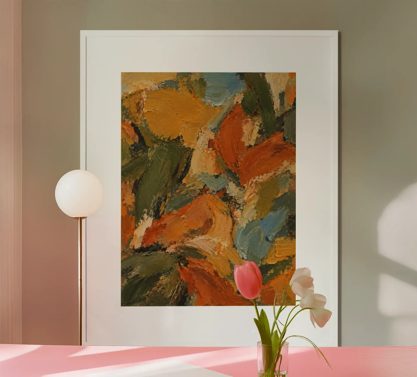 Ochre and Rust Abstract poster da Retnowulan