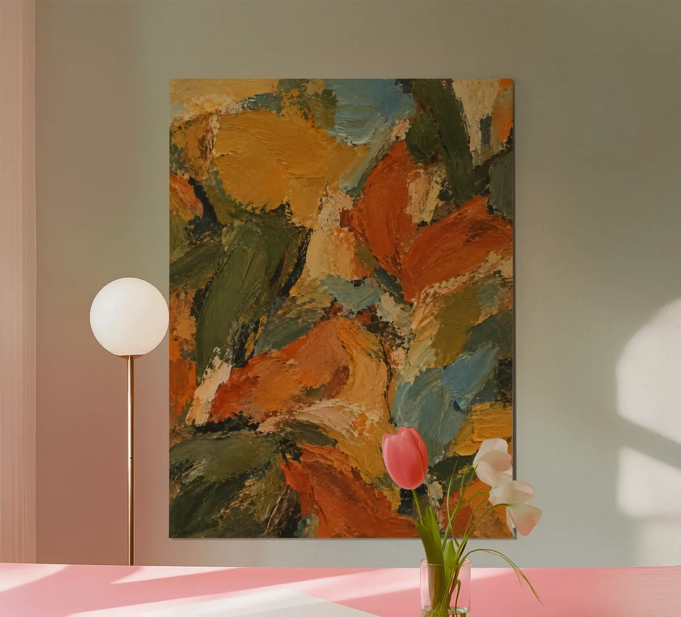 Ochre and Rust Abstract poster da Retnowulan