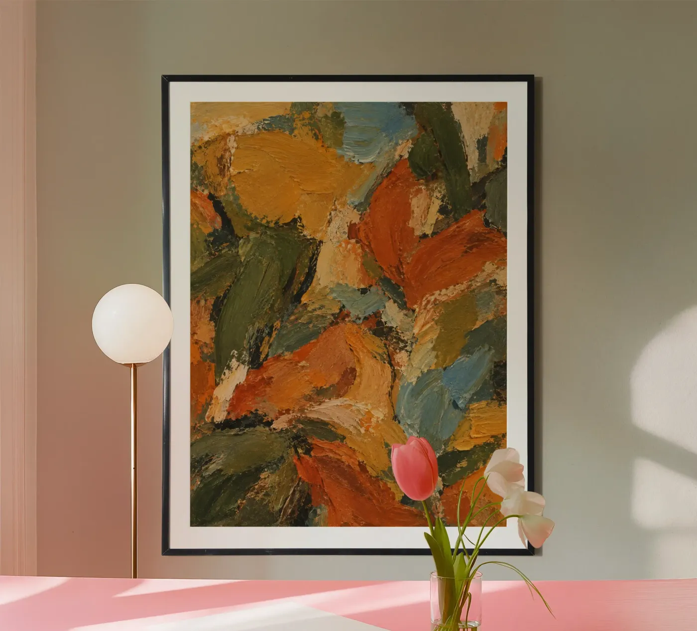 Ochre and Rust Abstract poster da Retnowulan