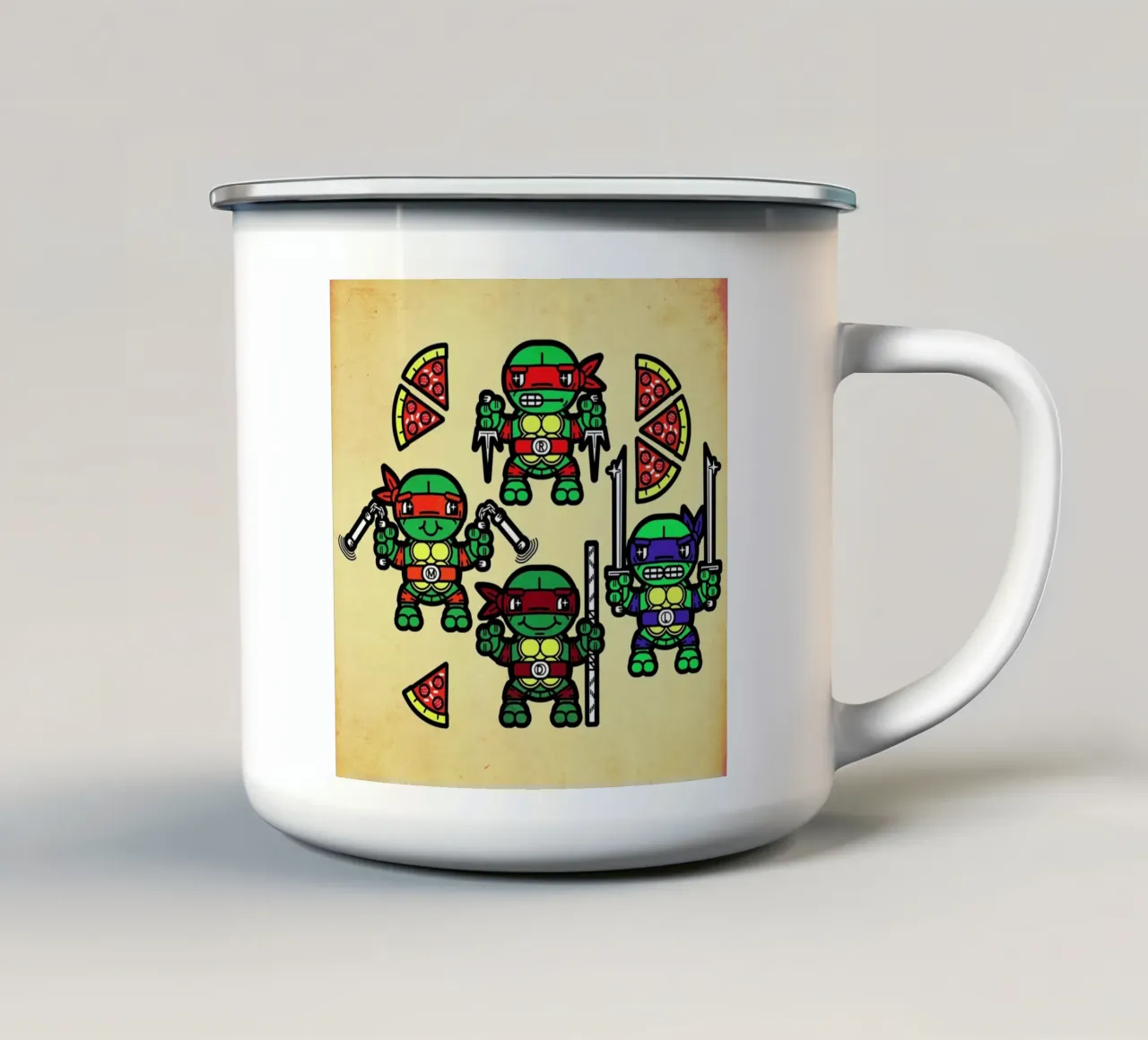 Pizza Party enamel mug by Chobopop