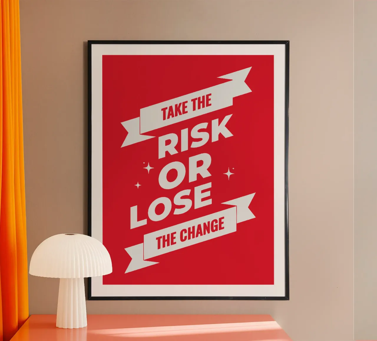 Das Risiko eingehen oder den Change verlieren Poster von Gunawan Rb