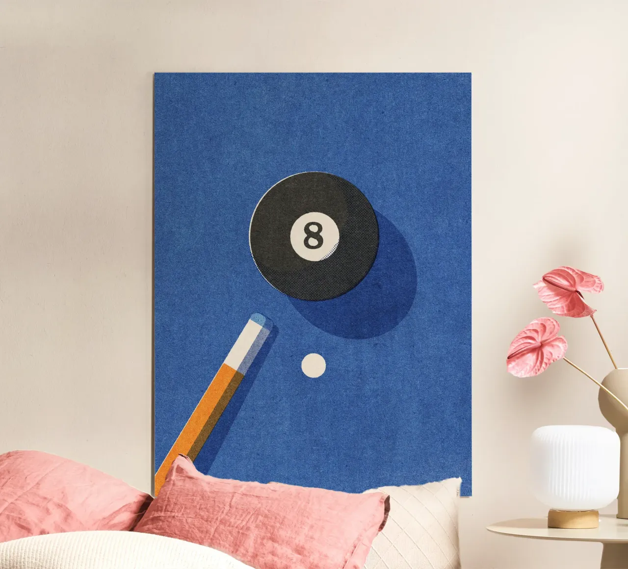 BALLS - Billiards - Ball 8 poster met aluminium frame van DANIEL COULMANN