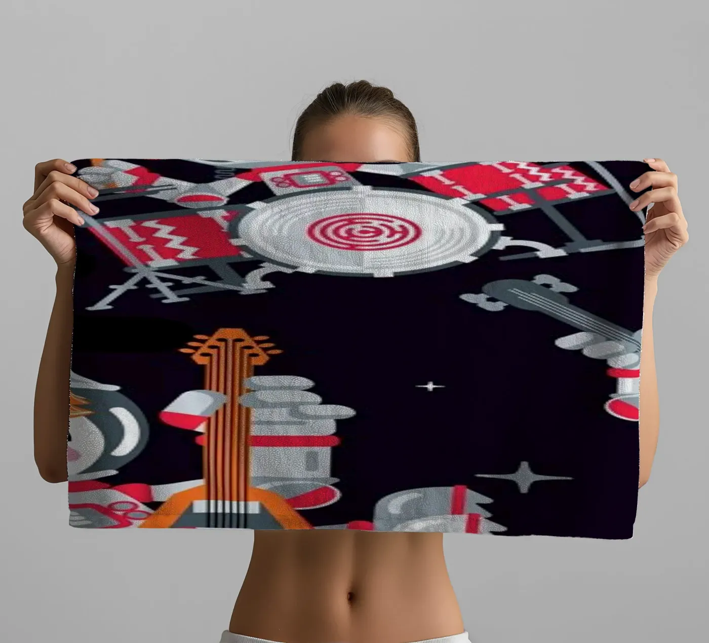Space Rock badhanddoek van Chobopop