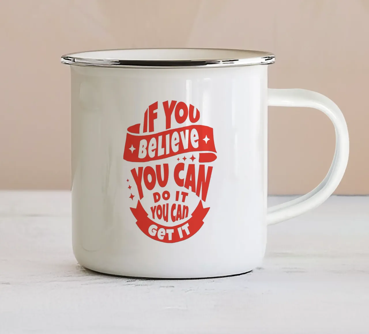 Se ci credi, puoi farcela tazza in smalto da Gunawan Rb