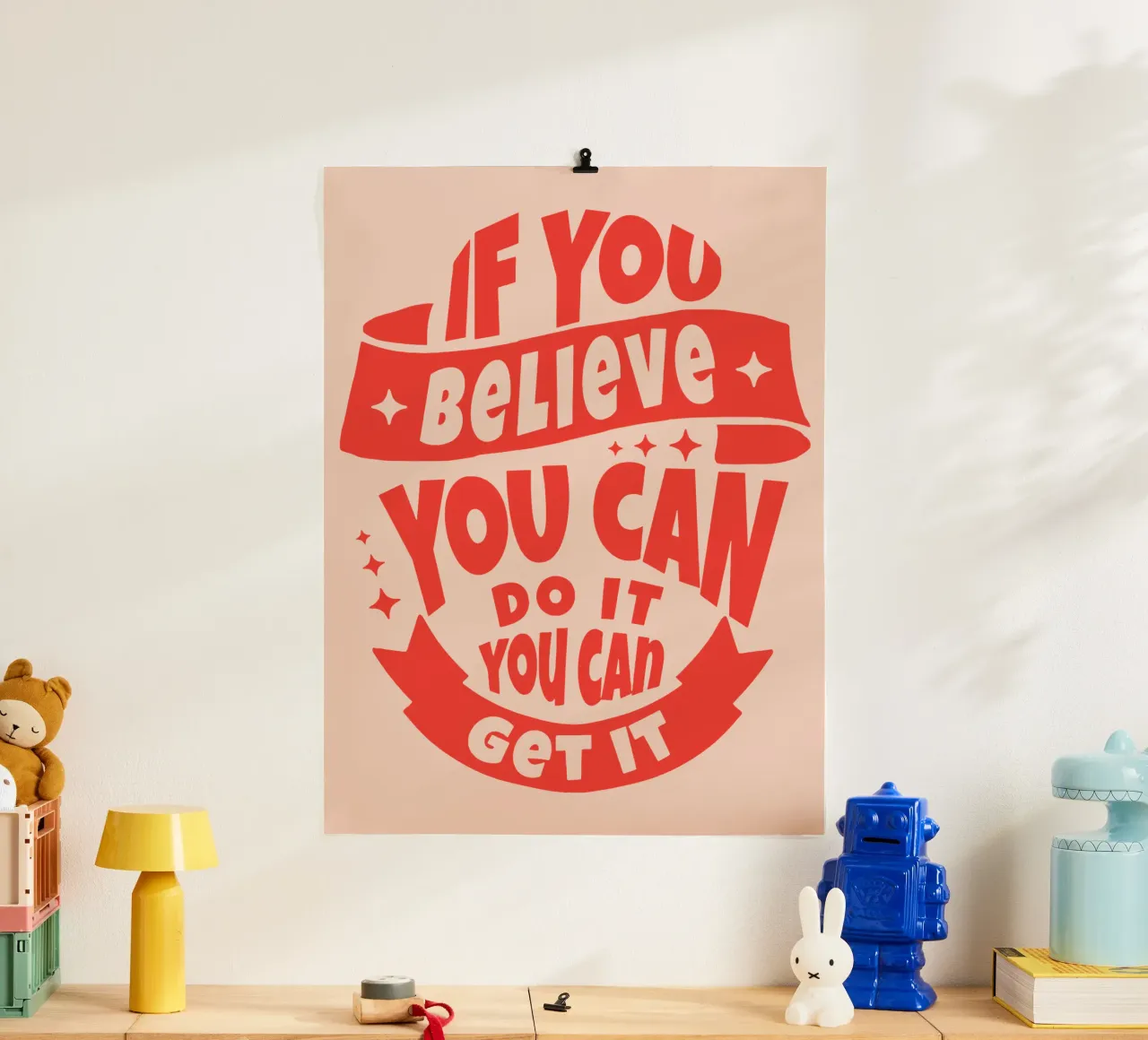 Se ci credi, puoi farcela poster con telaio in alluminio da Gunawan Rb