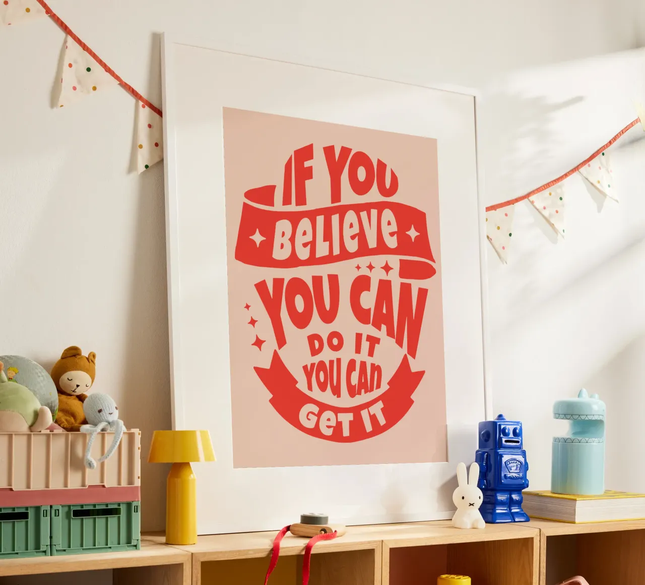 Se ci credi, puoi farcela poster con telaio in alluminio da Gunawan Rb