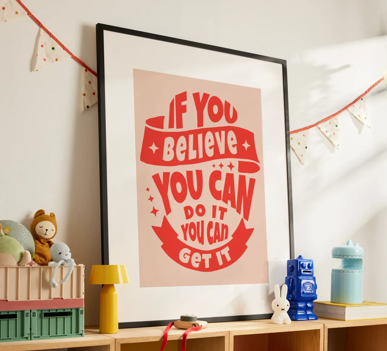 Se ci credi, puoi farcela poster con telaio in alluminio da Gunawan Rb