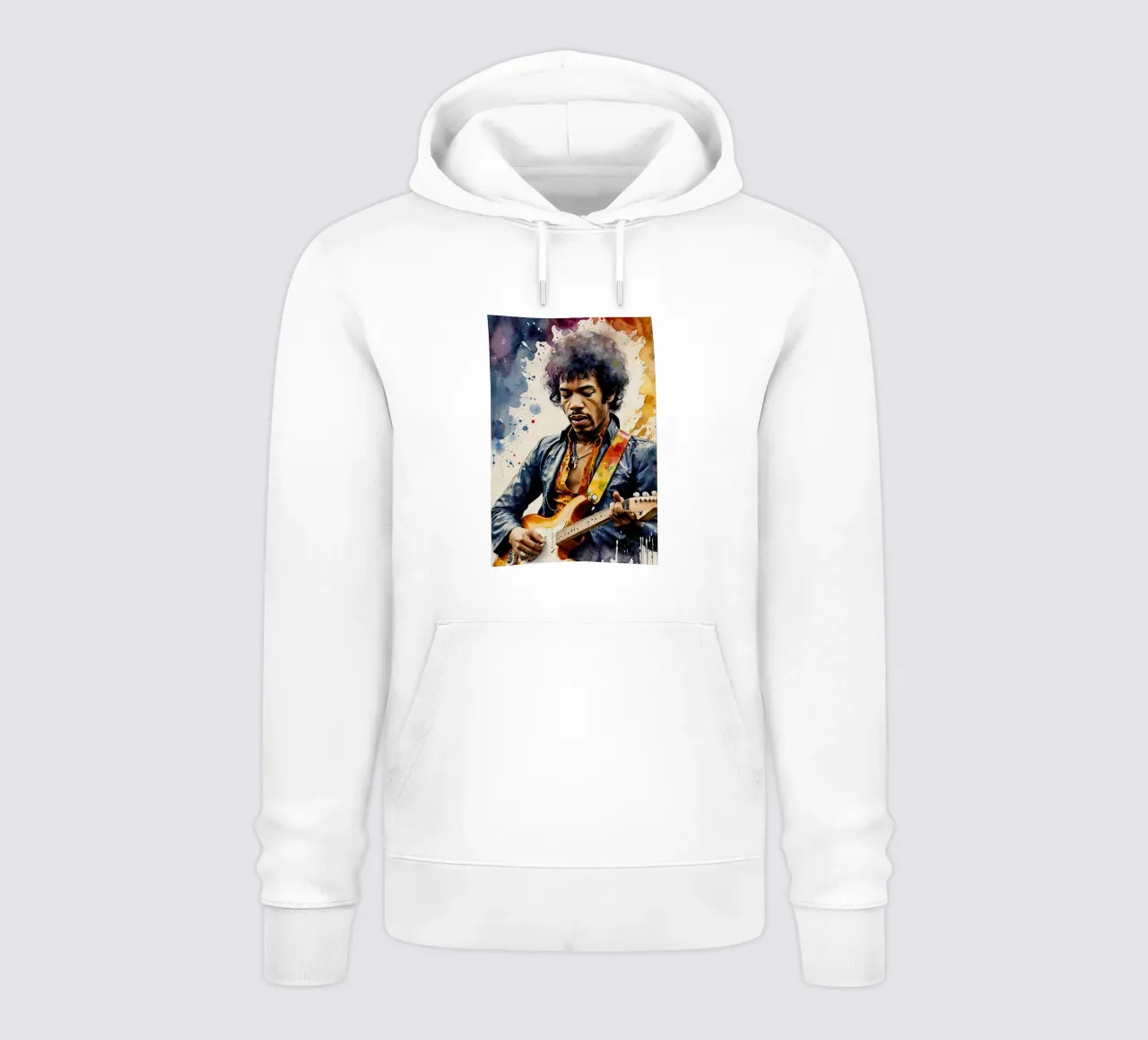 Jimi Hendrix in acquerello felpa con cappuccio da ARTVI-SHOP