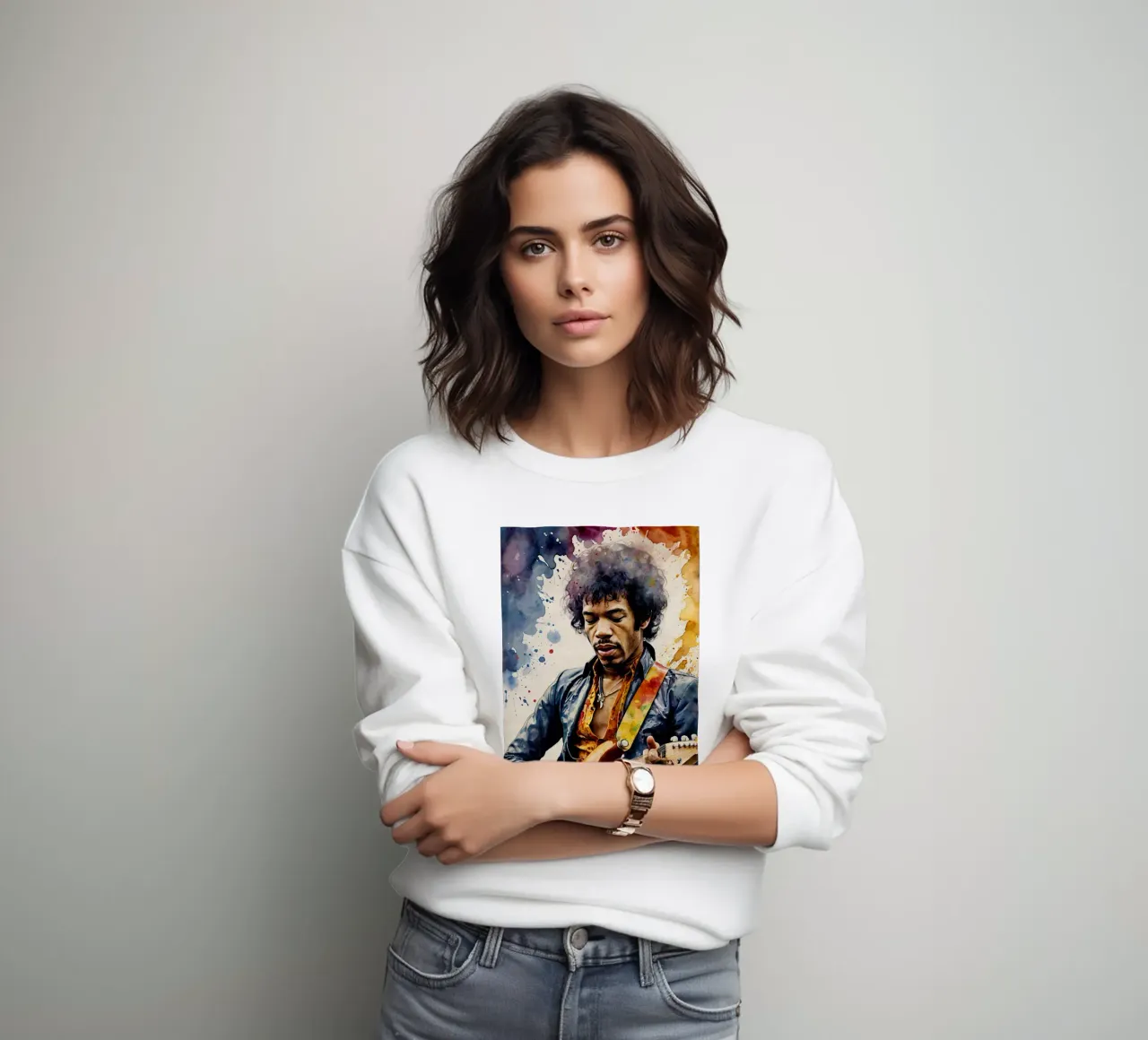 Jimi Hendrix in acquerello felpa da ARTVI-SHOP