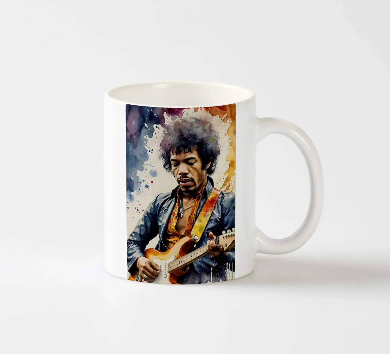 Jimi Hendrix in acquerello tazza in ceramica da ARTVI-SHOP