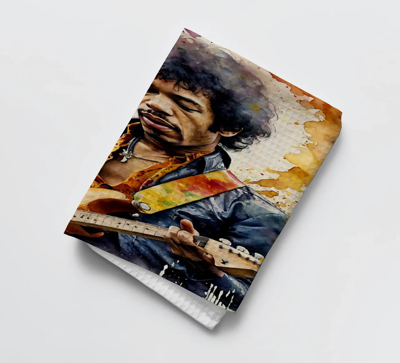 Jimi Hendrix in acquerello canovaccio da cucina da 🎁 ARTVI-SHOP