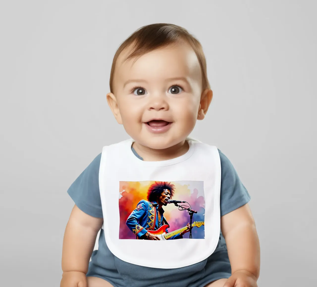 Jimi Hendrix in acquerello bavaglino da ARTVI-SHOP