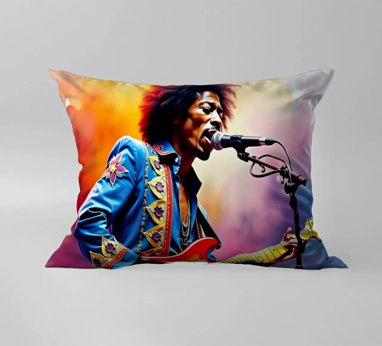 Jimi Hendrix in acquerello cuscino da ARTVI-SHOP