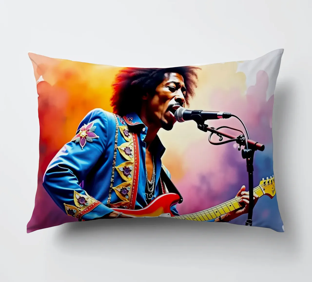 Jimi Hendrix in acquerello cuscino da ARTVI-SHOP