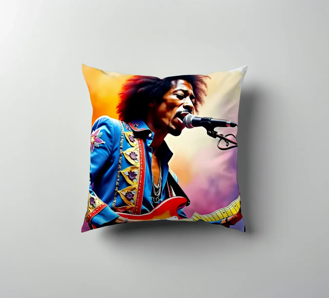 Jimi Hendrix in acquerello cuscino da ARTVI-SHOP