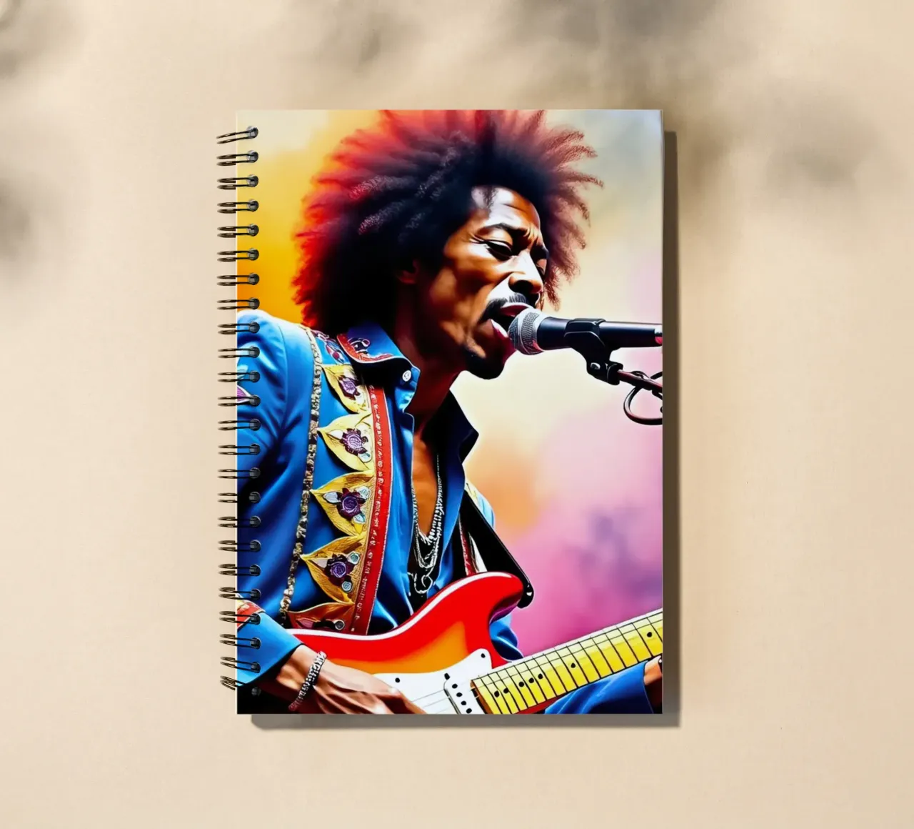 Jimi Hendrix in watercolor spiral notebook by 🎁 ARTVI-SHOP
