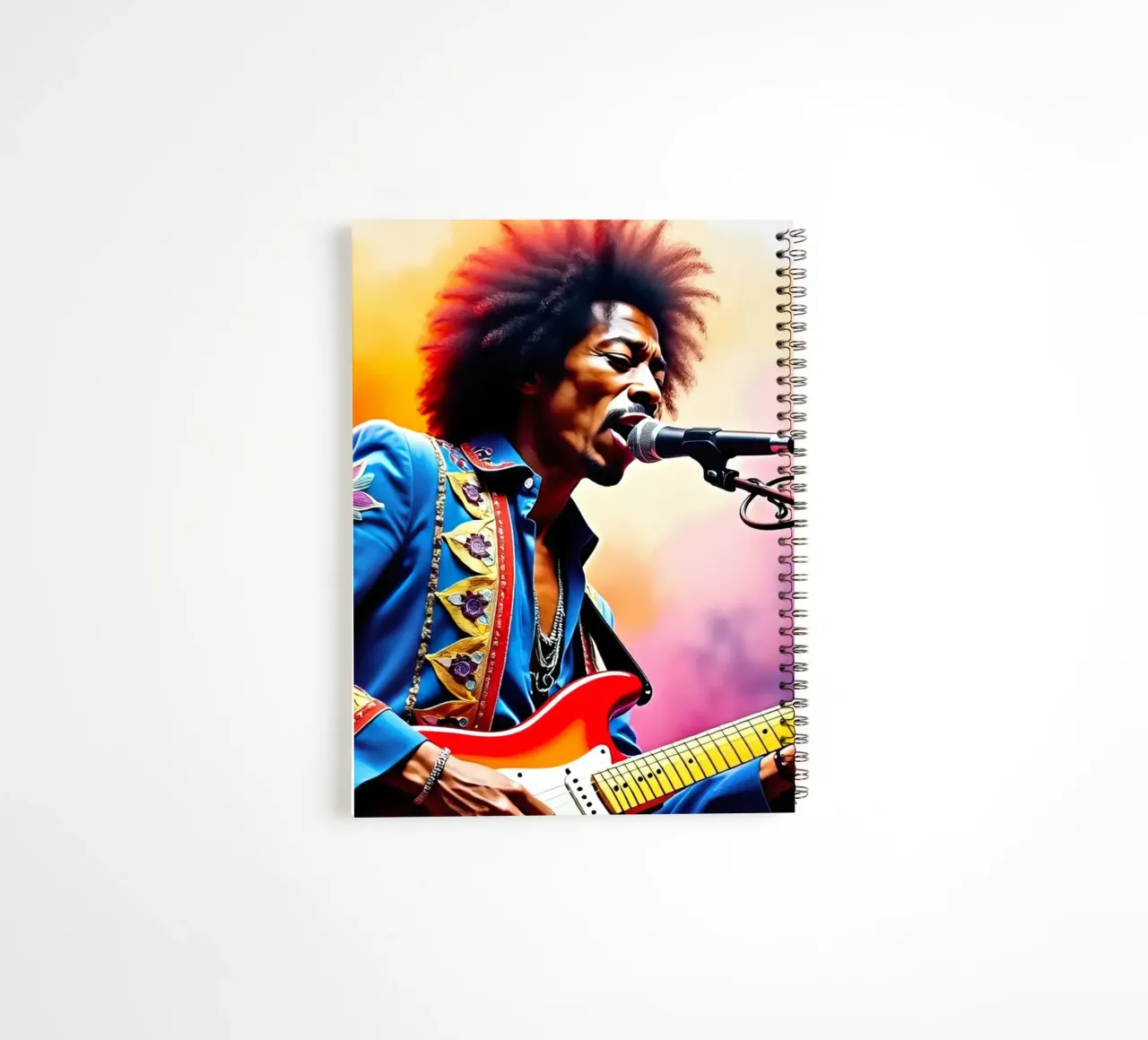 Jimi Hendrix in watercolor spiral notebook by 🎁 ARTVI-SHOP