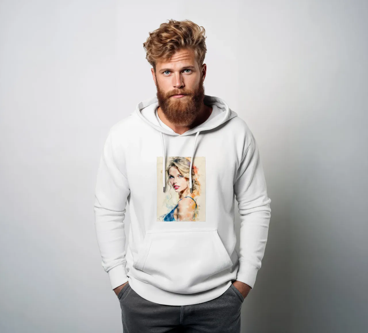 taylor swift in acquerello felpa con cappuccio da 🎁 NOBELART