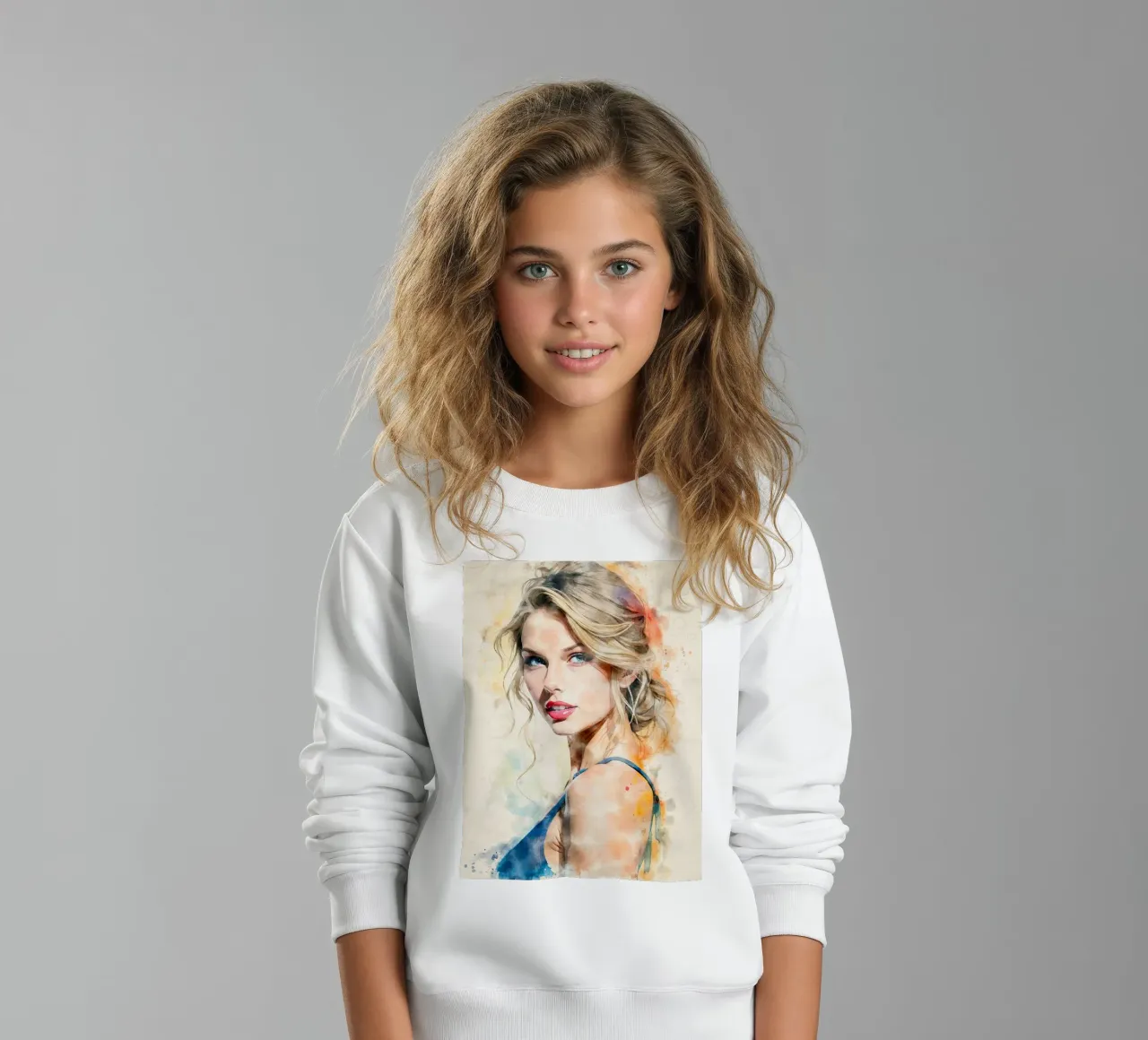 taylor swift in acquerello felpa bambino da ARTVI-SHOP