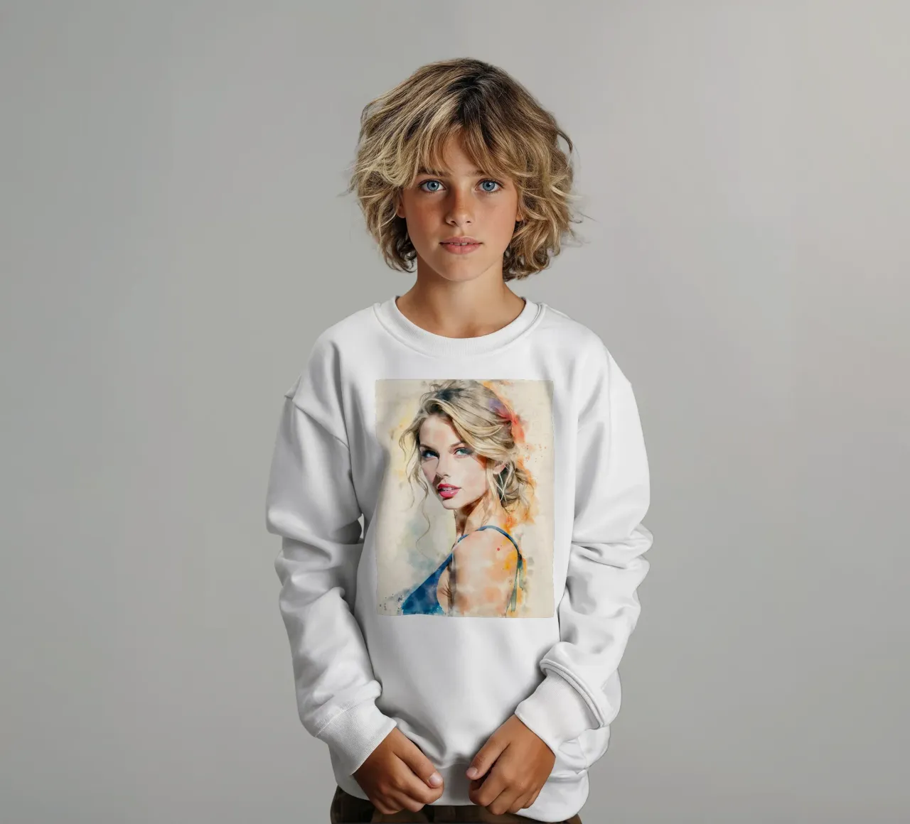 taylor swift in acquerello felpa bambino da ARTVI-SHOP