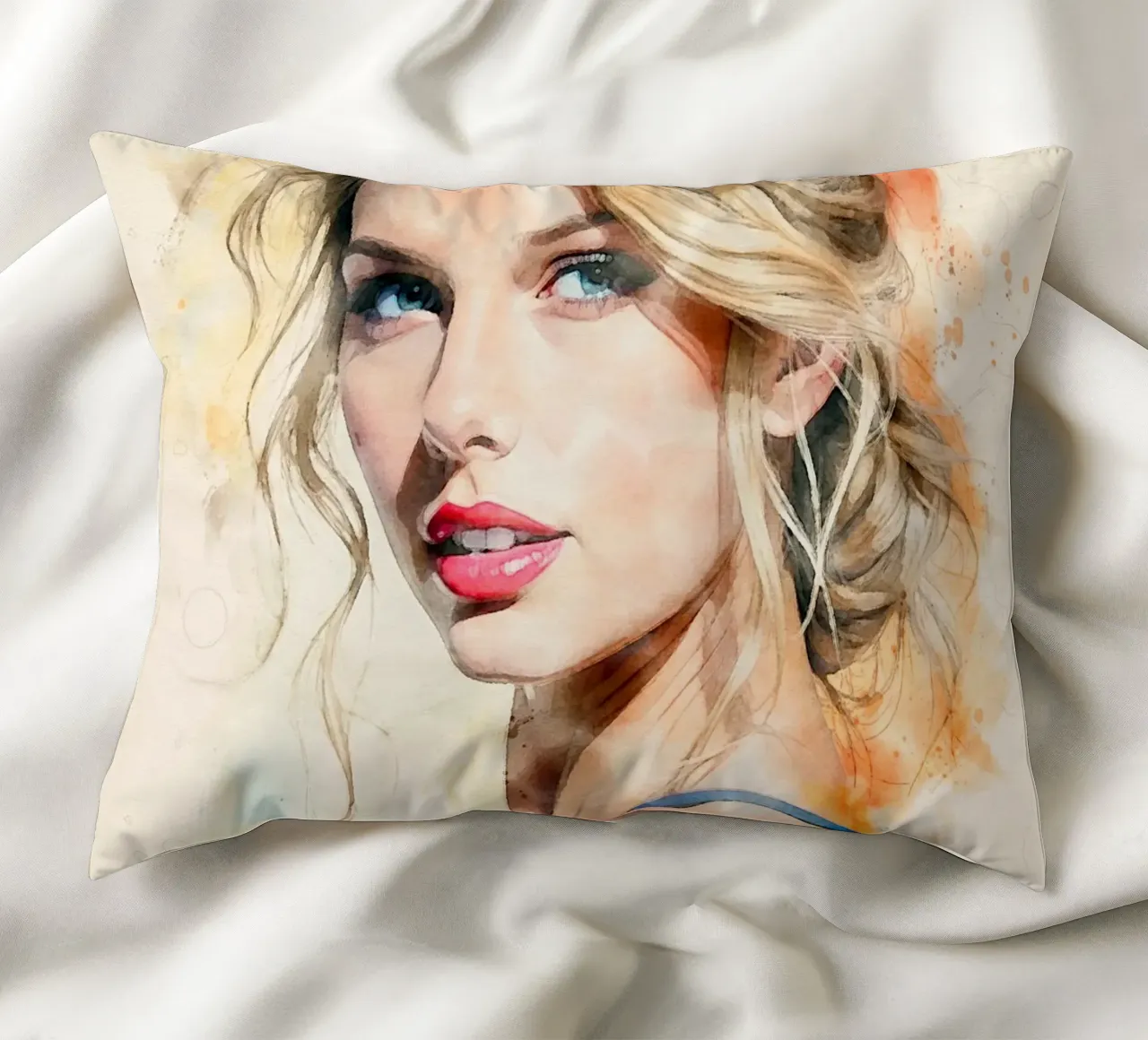 taylor swift in acquerello cuscino da ARTVI-SHOP