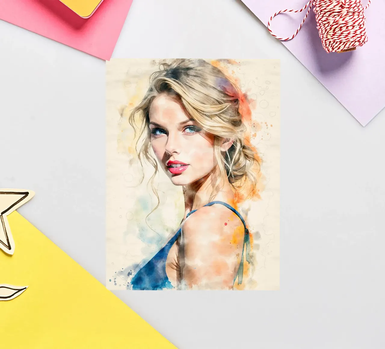 taylor swift in acquerello adesivo da ARTVI-SHOP