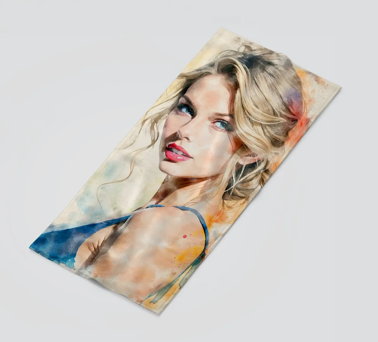 taylor swift in acquerello telo mare da 🎁 NOBELART
