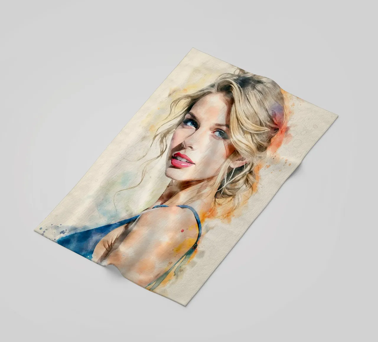 taylor swift in acquerello telo mare da 🎁 NOBELART