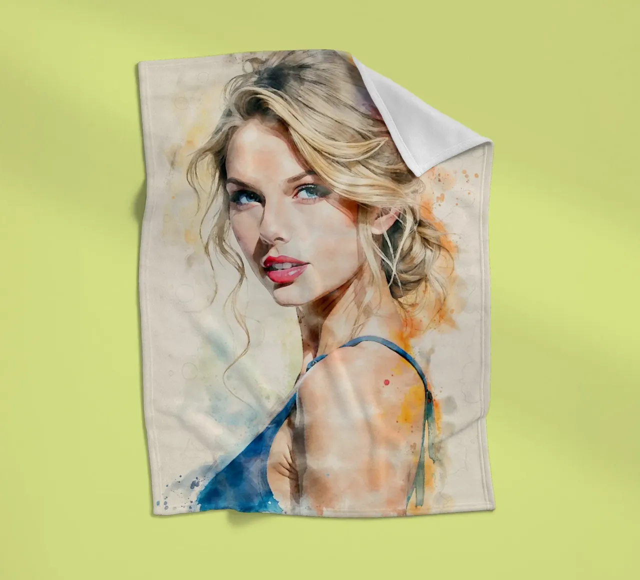 taylor swift in acquerello coperta in pile da ARTVI-SHOP