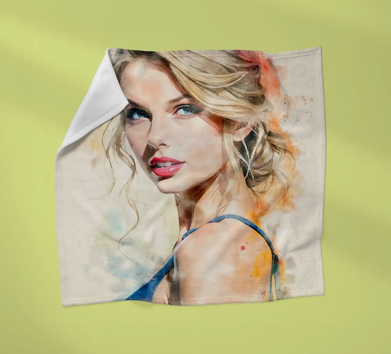 taylor swift in acquerello coperta in pile da ARTVI-SHOP
